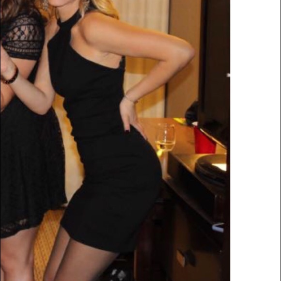 Lulus endlessly alluring black bodycon dress high neck lace - Picture 2 of 3